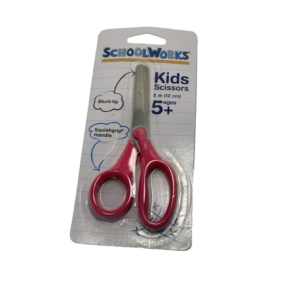 school works kids scissors ages 5+ 5 inches PINK